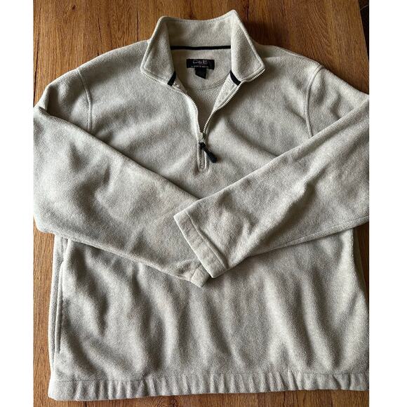 Croft & Barrow Sport Vtg Beige Fleece Quarter Zip Men's Size Large - Picture 1 of 6